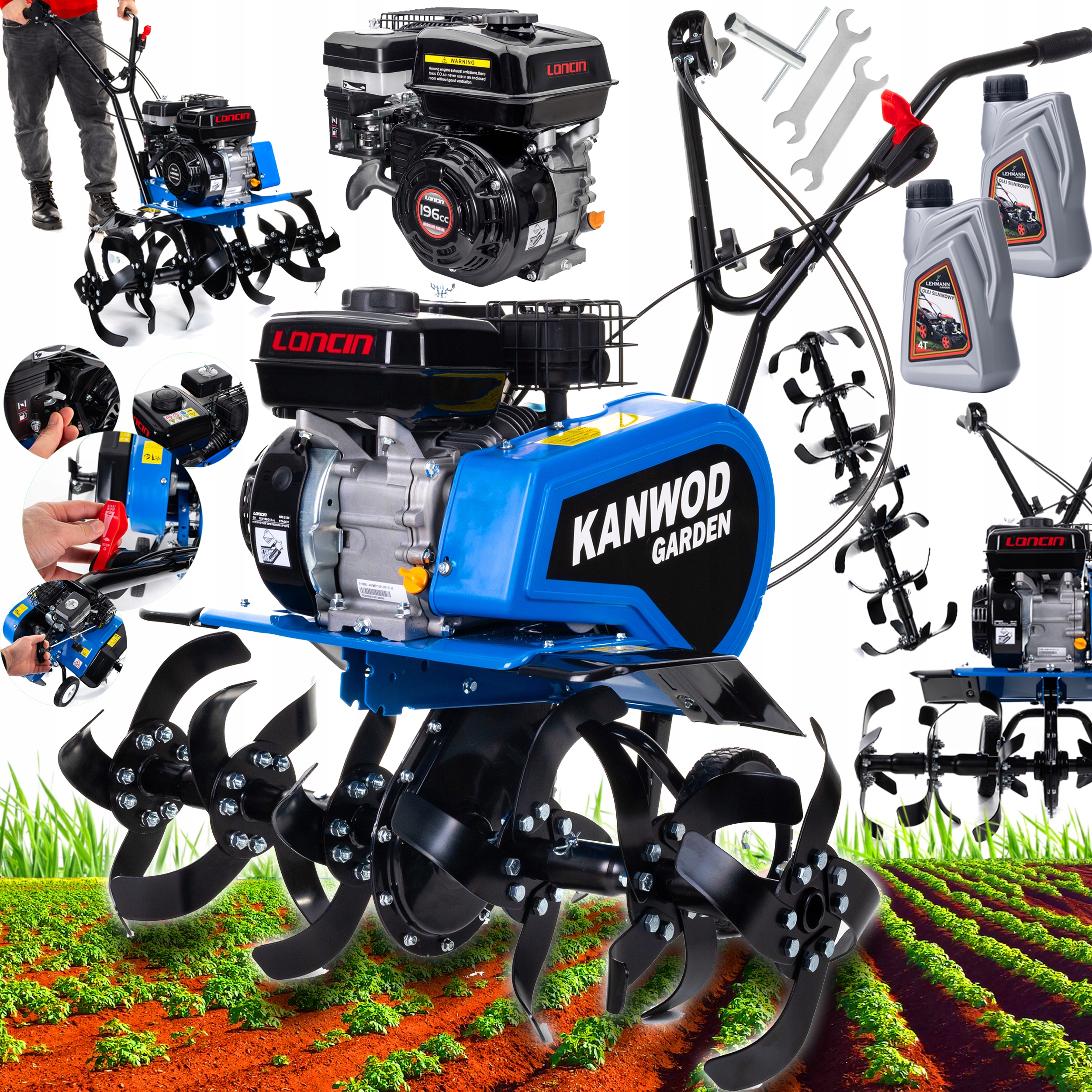 Rotavátor Kanwod 85 cm 7354 W 10 HP